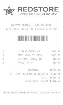 receipt retail receipts custom red store select