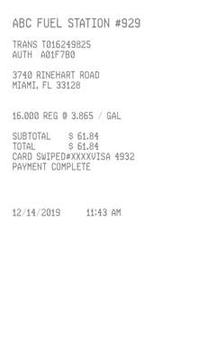 Gas Fuel Receipt 3