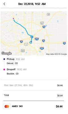 Rideshare Mobile Receipt