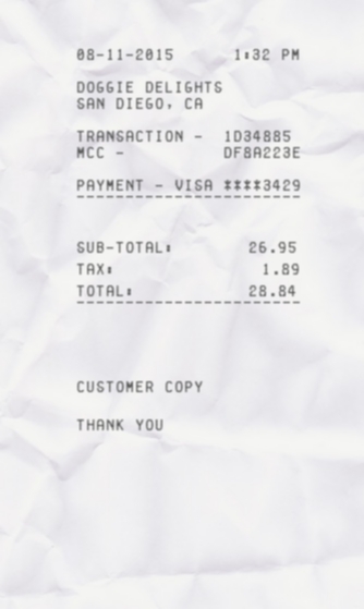 sample receipt template